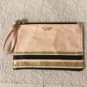 Victoria Secret blush blk gold Wristlet